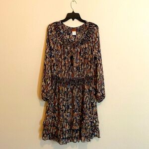 Feather print dress